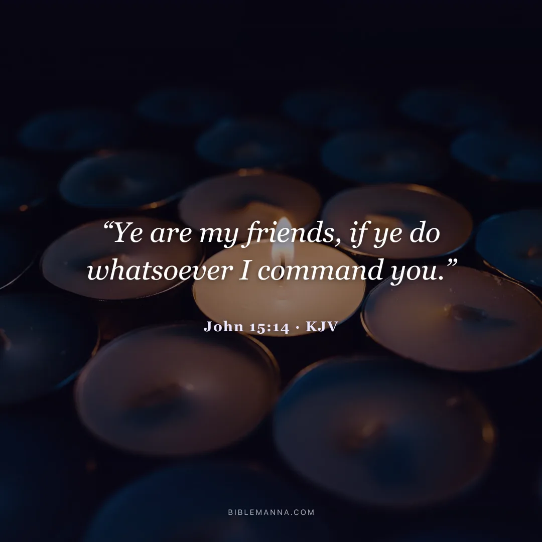 "“Ye are my friends, if ye do whatsoever I command you.”" - John 15:14 (KJV)